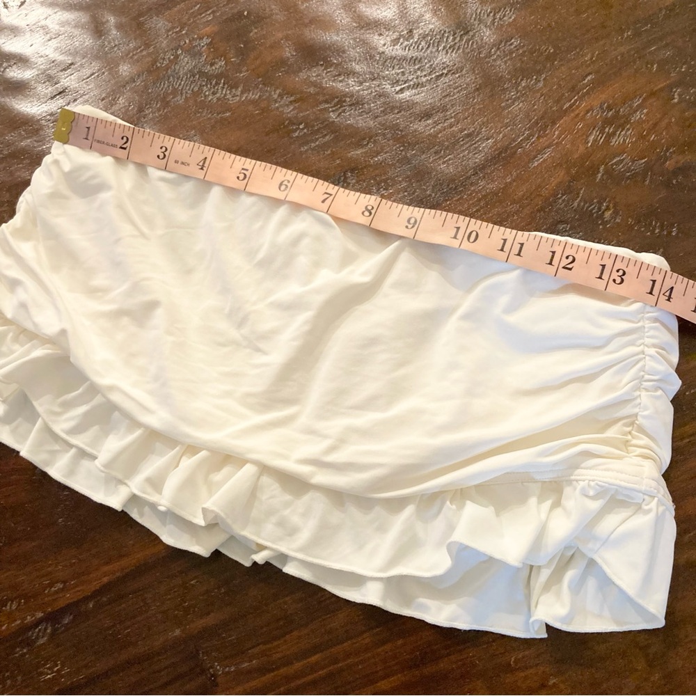 Coco Rave White Swim Ruffle Skirt Swim Bottom Size Small S - Picture 5 of 7